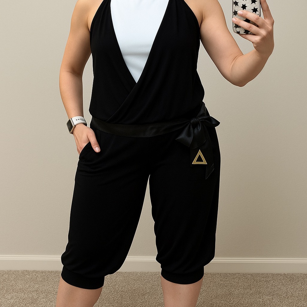 Edgy Black Wrap Jumpsuit | Party Style | XS–S